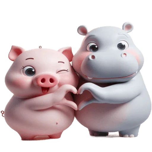 🫶 Стикер «Бегемотик и Хрю» для Telegram