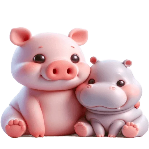 ☺️ Стикер «Бегемотик и Хрю» для Telegram