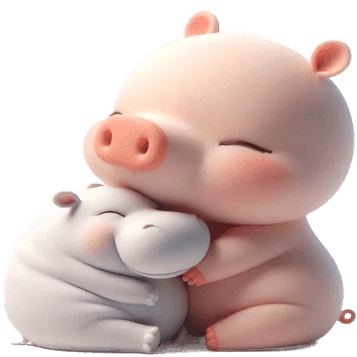 😍 Стикер «Бегемотик и Хрю» для Telegram