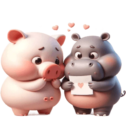 😍 Стикер «Бегемотик и Хрю» для Telegram