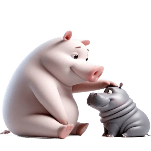☺️ Стикер «Бегемотик и Хрю» для Telegram