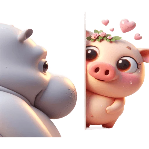 😳 Стикер «Бегемотик и Хрю» для Telegram