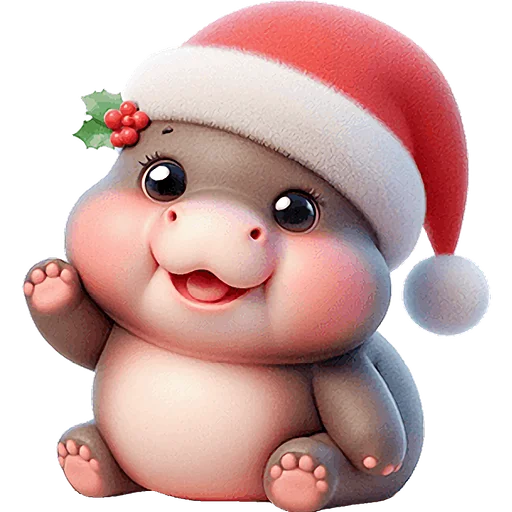 👋 Стикер «Новогодний бегемотик» для Telegram