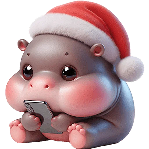 🥹 Стикер «Новогодний бегемотик» для Telegram