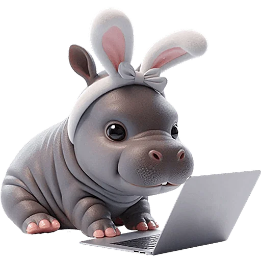 💻 Стикер «Бегемотик кролик» для Telegram