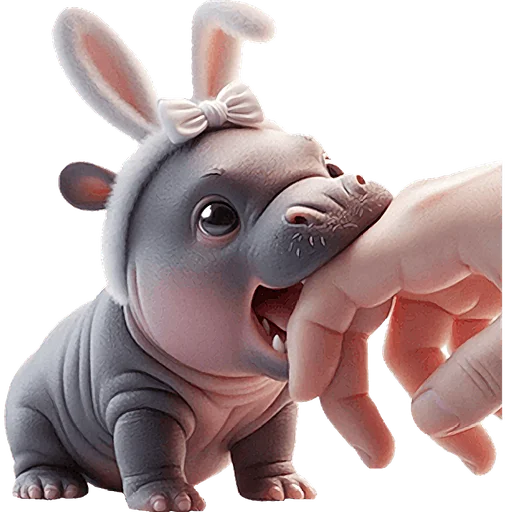 👹 Стикер «Бегемотик кролик» для Telegram