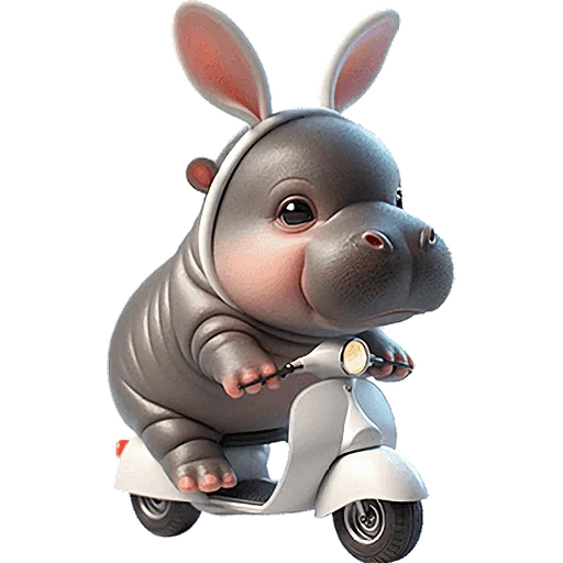 🛵 Стикер «Бегемотик кролик» для Telegram