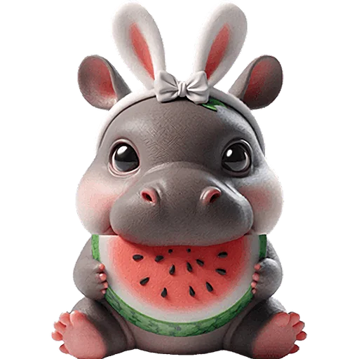 🍉 Стикер «Бегемотик кролик» для Telegram