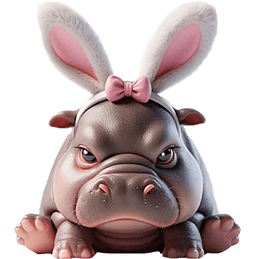 😤 Стикер «Бегемотик кролик» для Telegram