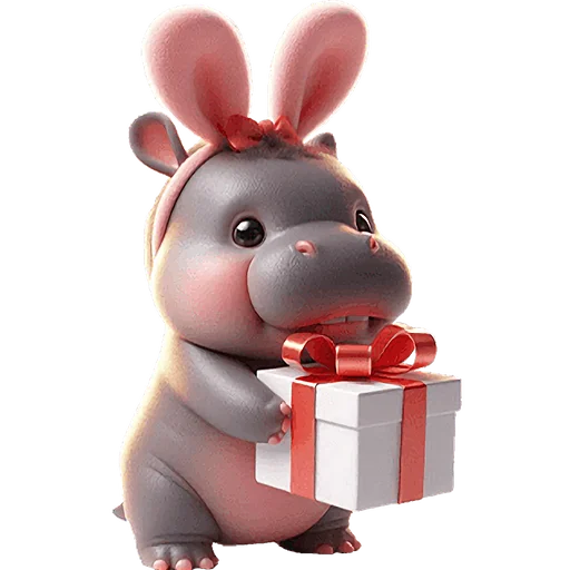 🎁 Стикер «Бегемотик кролик» для Telegram