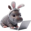 💻 Эмодзи «Бегемотик кролик» для Telegram