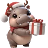 🎁 Эмодзи «Новогодний Бегемотик» для Telegram