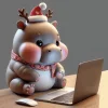 🤓 Эмодзи «Новогодний Бегемотик» для Telegram