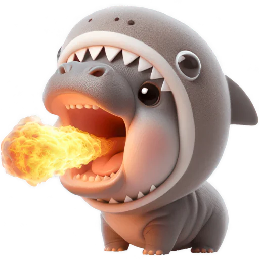Стикерпак Бегемотик Акула для Telegram