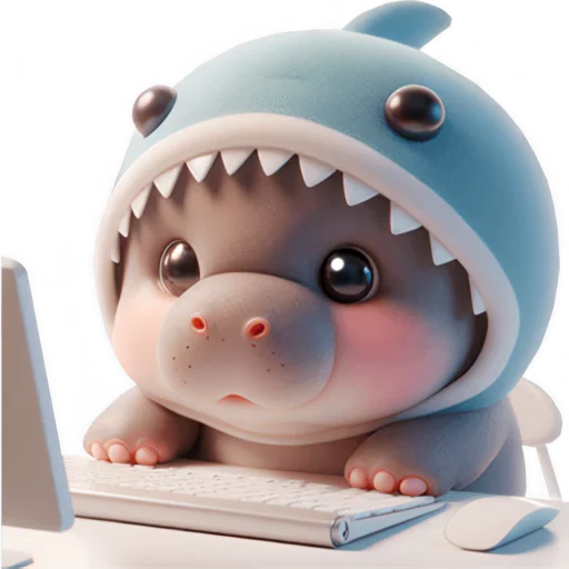 🤓 Стикер «Бегемотик Акула» для Telegram