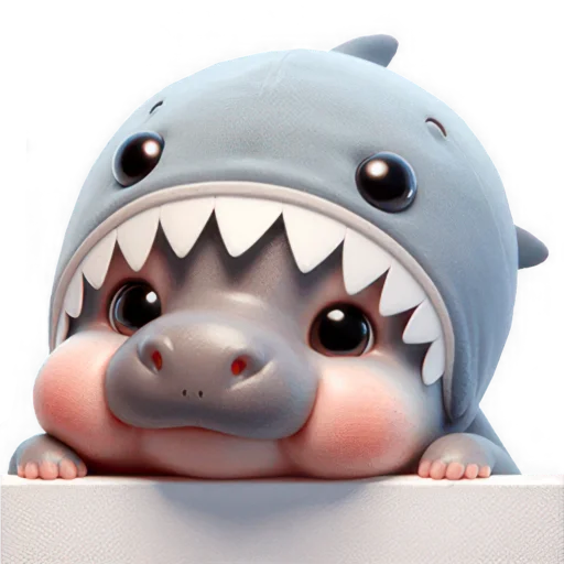 🥹 Стикер «Бегемотик Акула» для Telegram