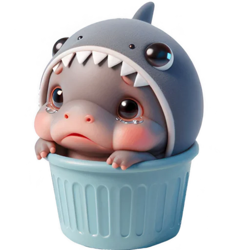 😢 Стикер «Бегемотик Акула» для Telegram