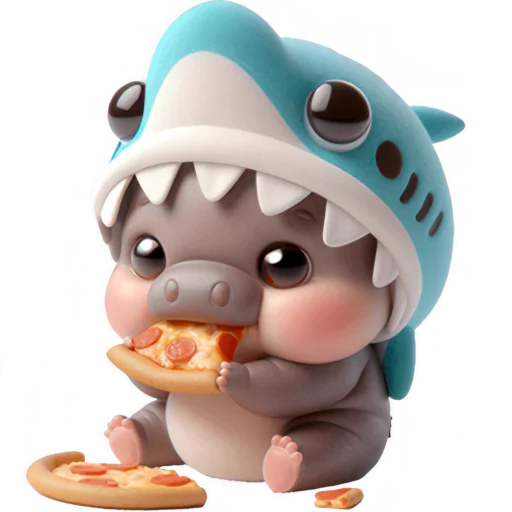 🍕 Стикер «Бегемотик Акула» для Telegram