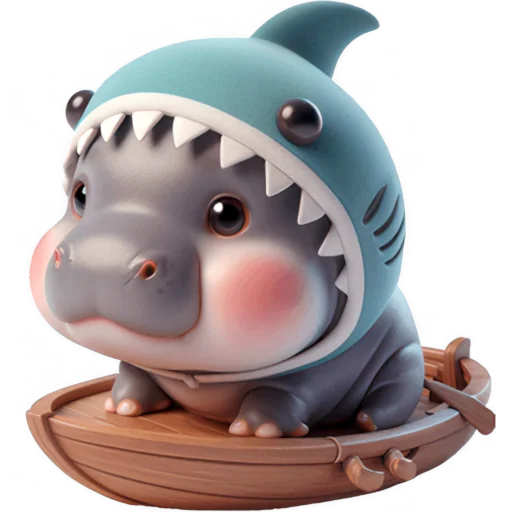 🚣‍♂ Стикер «Бегемотик Акула» для Telegram