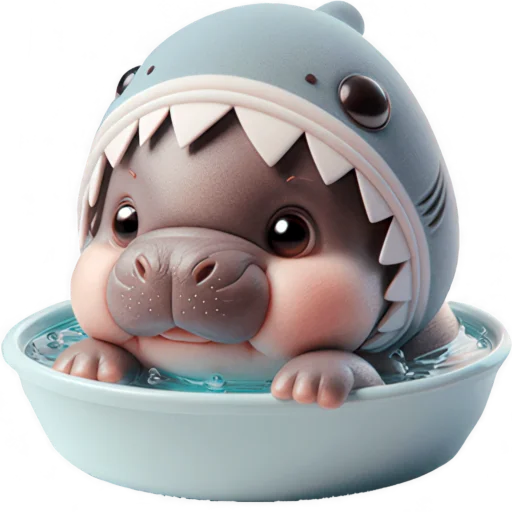 🛁 Стикер «Бегемотик Акула» для Telegram