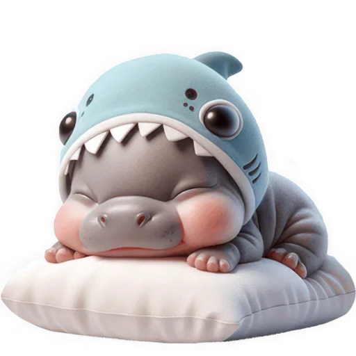 😴 Стикер «Бегемотик Акула» для Telegram