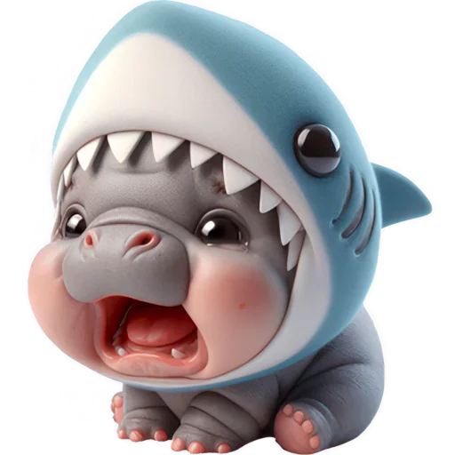 😭 Стикер «Бегемотик Акула» для Telegram