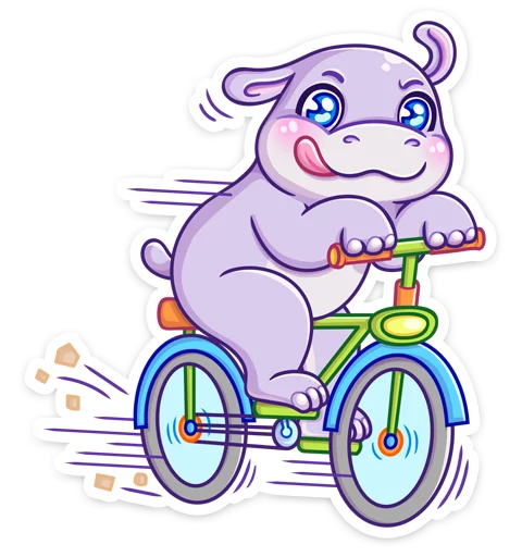 🚲 Стикер «Бегемотик Финик» для Telegram
