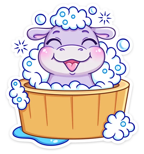 🛁 Стикер «Бегемотик Финик» для Telegram
