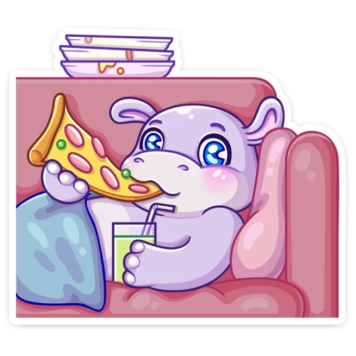 🍕 Стикер «Бегемотик Финик» для Telegram