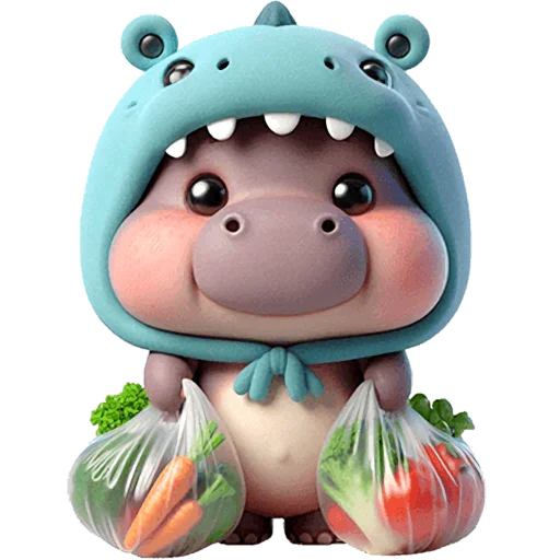 🍅 Стикер «Бегемотики Дино» для Telegram