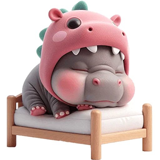 😴 Стикер «Бегемотики Дино» для Telegram