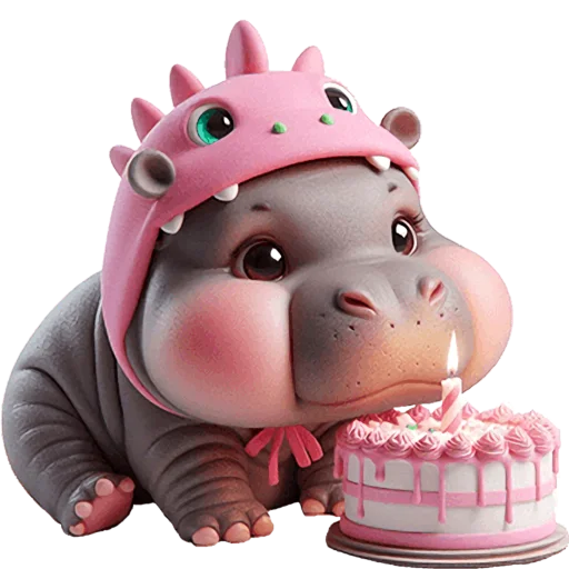 🎂 Стикер «Бегемотики Дино» для Telegram