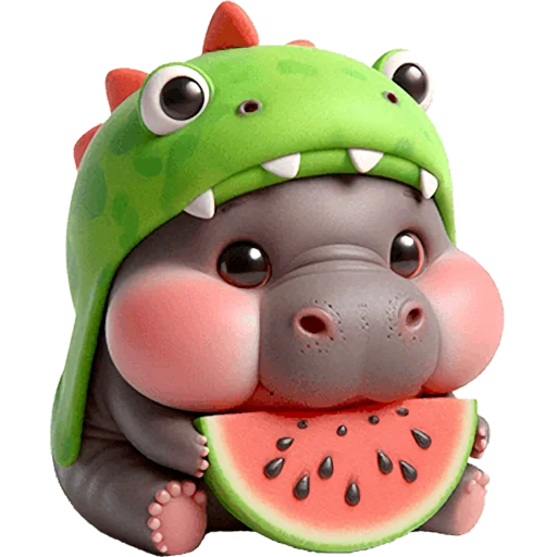 🍉 Стикер «Бегемотики Дино» для Telegram