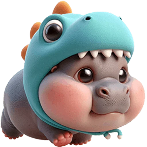 🏃‍♂‍➡️ Стикер «Бегемотики Дино» для Telegram