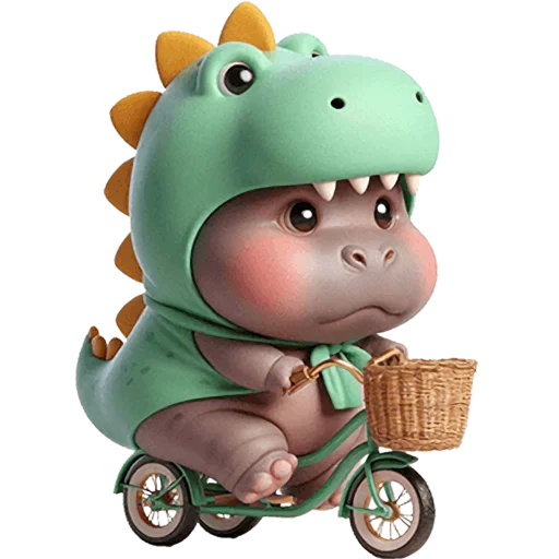 🚲 Стикер «Бегемотики Дино» для Telegram