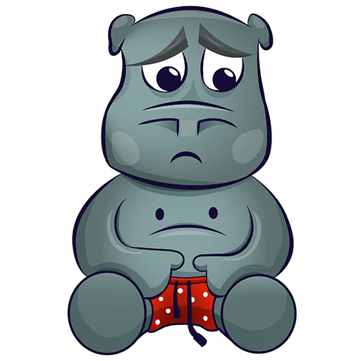 😕 Стикер «Бегемот Там» для Telegram