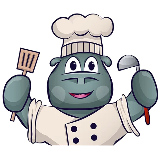 👨‍🍳 Стикер «Бегемот Там» для Telegram