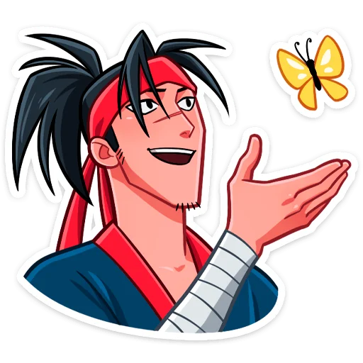 🦋 Стикер «Самурай Хиро» для Telegram