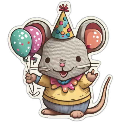 🥳 Стикер «Neural mouse» для Telegram