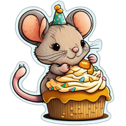 🥳 Стикер «Neural mouse» для Telegram