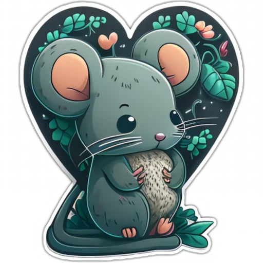 ❤️ Стикер «Neural mouse» для Telegram