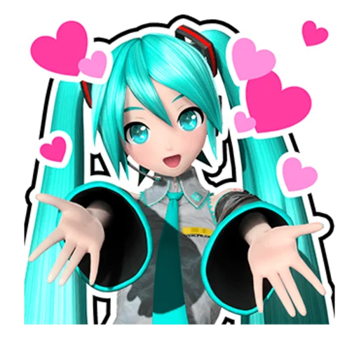 ❤️ Стикер «Hatsune Miku Project DIVA Future Tone» для Telegram