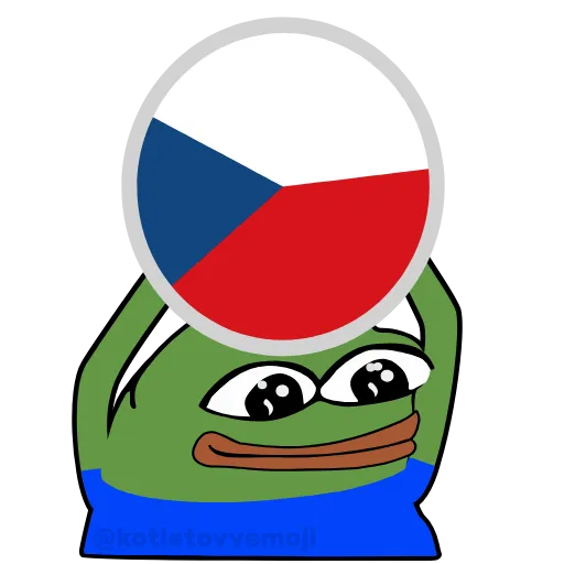 🇨🇿 Стикер «Holding Pepe» для Telegram