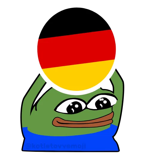 🇩🇪 Стикер «Holding Pepe» для Telegram
