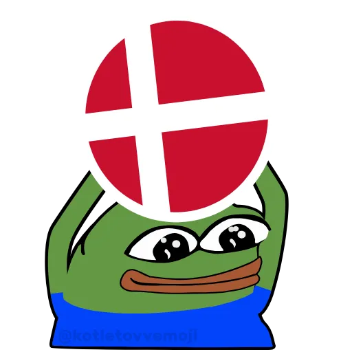 🇩🇰 Стикер «Holding Pepe» для Telegram