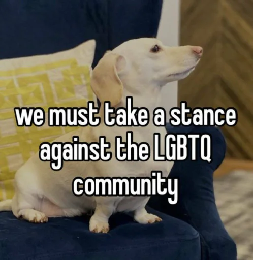 😖 Стикер «homophobic dog» для Telegram