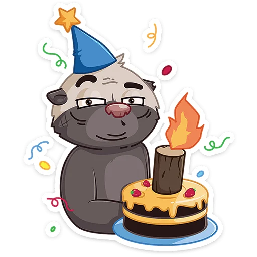🎂 Стикер «Медоед Хоня» для Telegram