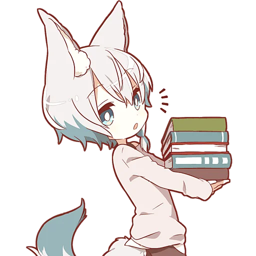 📚 Стикер «Шапочка и Волчонок» для Telegram