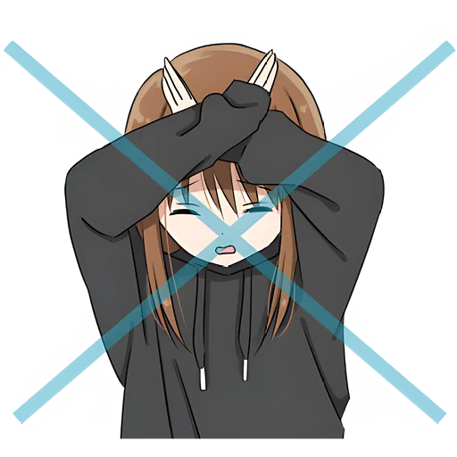 🙅‍♀ Стикер «Худи тян» для Telegram