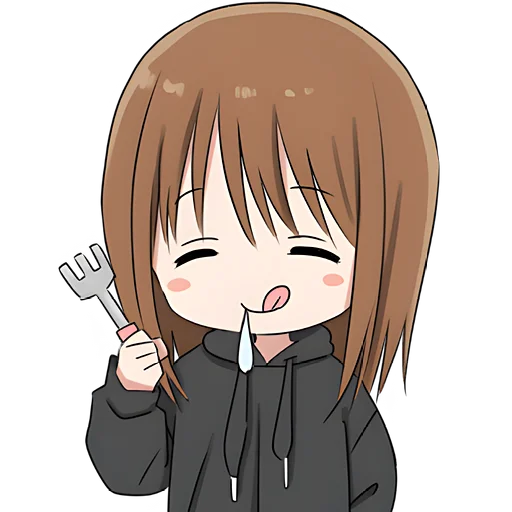 😋 Стикер «Худи тян» для Telegram
